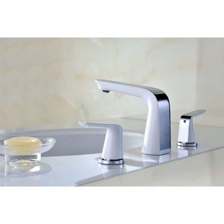 Anzzi Pendant 8" Widespread Low-Arc Bathroom Faucet, Polished Chrome L-AZ018